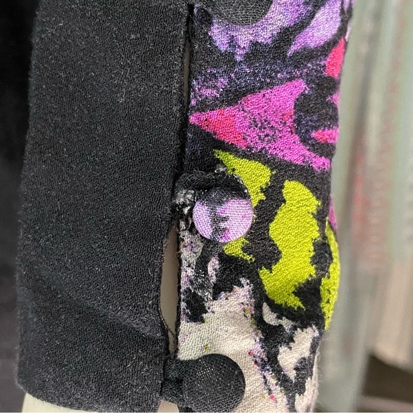 Free People Field of Butterflies Tunic Top Boho Long Sleeve Black Size XS - Picture 7 of 9